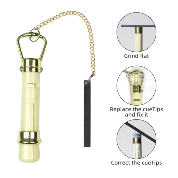 Shopping ABS White Plastic English Billiard Cue Skin Head Repair Pressing Rod Repair Tool Repair Tool